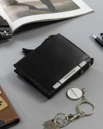 Portfel z dwiema kieszeniami na bilon Rovicky Czarny