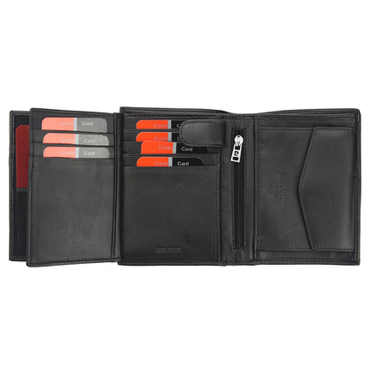 Portfel męski skórzany PIERRE CARDIN TILAK37 326 RFID Czarno Niebieski