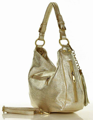 MARCO MAZZINI Miejska torebka skórzana sacco żłoty - min. zamówienie 20 / 50 / 100 szt.