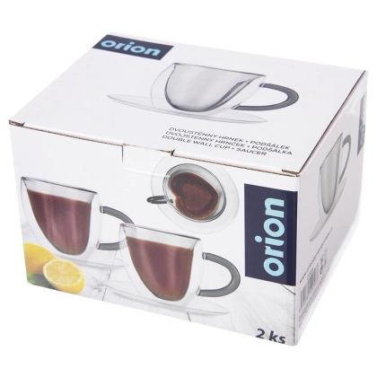 Filiżanki termiczne ze spodkiem z podwójną ścianką do kawy i herbaty DOUBLE 160 ml 2 szt.