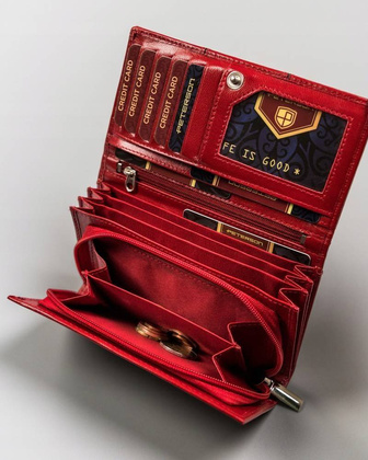 Skórzany portfel damski na zatrzask