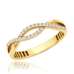 MINET Elegancki złoty pierścionek z białą cyrkonią Au 585/1000 rozm. 18 - 1,50g