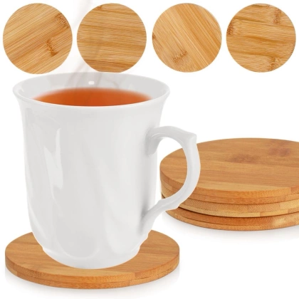 Podstawka podkładka pod kubek garnek bambus zestaw 4 szt.