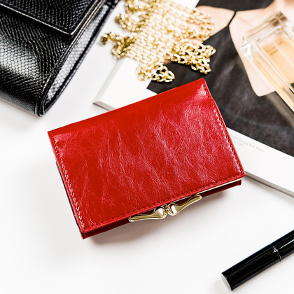 Portfel skórzany Peterson PTN PL-412.01 czerwony + czarny