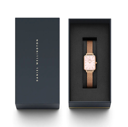ZEGAREK DAMSKI DANIEL WELLINGTON Quadro Pressed Melrose Pearl 20mm DW00100510 + BOX (zw505o)