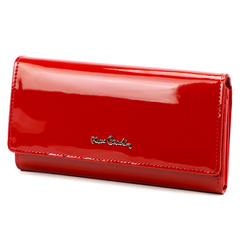 Portfel damski skórzany PIERRE CARDIN 07 SHINY 100 Czerwony