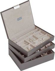 Szkatułka na biżuterię Stackers potrójna classic brązowoszara