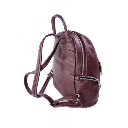 Elegancki poręczny plecak Vera Pelle Bordowy VP344R