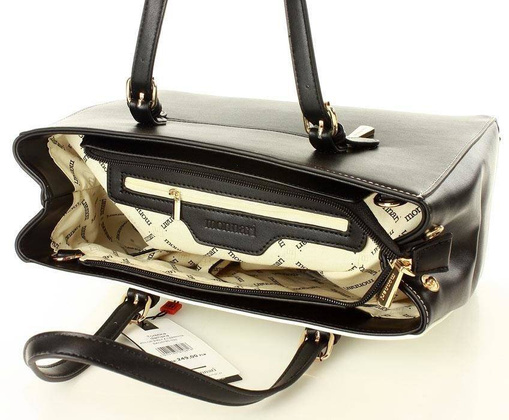 MONNARI Torebka kuferek z regulowanymi rączkami biały z czarnym - min. zamówienie 20 / 50 / 100 szt.