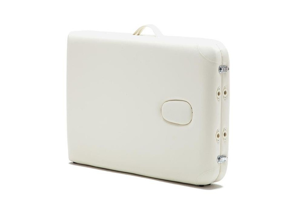 Stół, łóżko do masażu 2-segmentowe aluminiowe XXL Kremowe