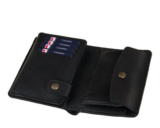 Skórzany Portfel Męski z perforacją Canaletto 11 kart PM1550s246-P60