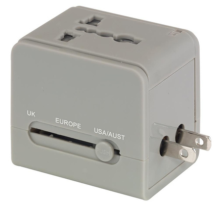 Adapter podróżny, TRAVEL MATE, szary