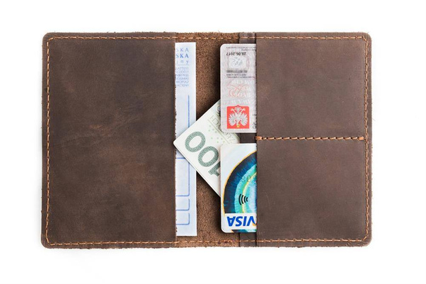 Ciemno brązowy skórzany portfel slim wallet BRØDRENE SW01 - min. zamówienie 20 / 50 / 100 szt.