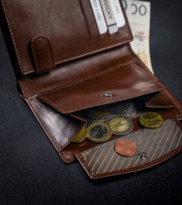 Skórzany portfel męski z ochroną rfid