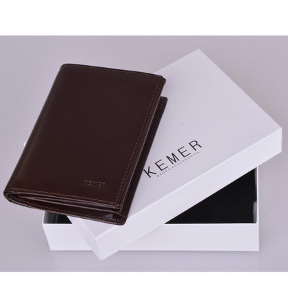 Portfel męski skórzany KEMER M 15/1 Brązowy - min. zamówienie 20 / 50 / 100 szt.