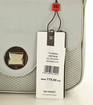 MONNARI Elegancka torebka listonoszka szary - min. zamówienie 20 / 50 / 100 szt.