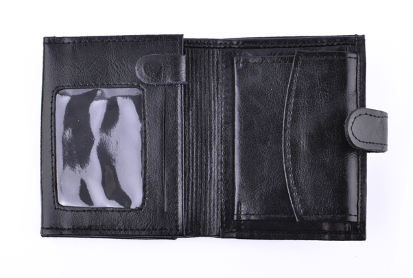 Portfel męski skórzany KEMER P4J Czarny - min. zamówienie 20 / 50 / 100 szt.