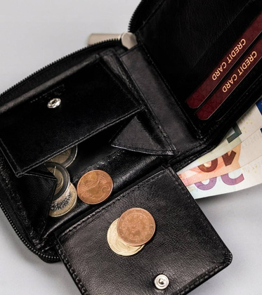 Portfel-portmonetka damska ze skóry naturalnej