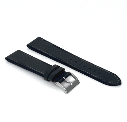 LAVVU Ciemnoszary szyty pasek Slim z luksusowej skóry Top Grain - 22