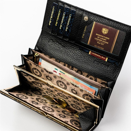 Elegancki portfel damski z wężowym wzorem