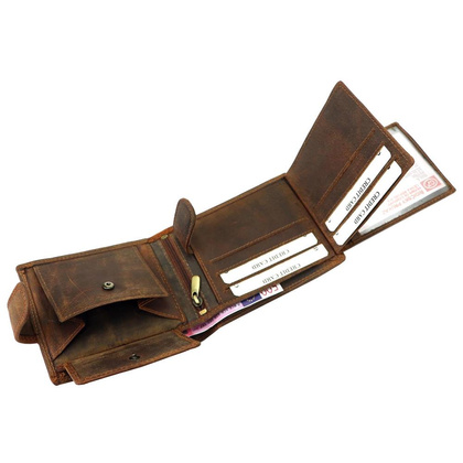 Portfel męski skórzany L895-010 Brązowy