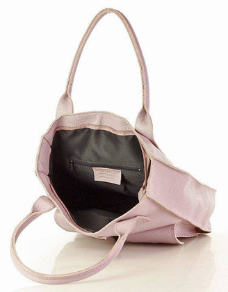 Torebka skórzany shopper z kieszeniami MAZZINI - Ravenna pastelowy róż - min. zamówienie 20 / 50 / 100 szt.