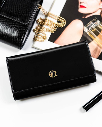 Portfel damski skóra+PU RPX-20A-ML Czarny