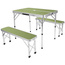 STOLIK TURYSTYCZNY SKŁADANY KEMPINGOWY 90x60x70CM I 2 ŁAWKI 87x23x39CM ZIELONY