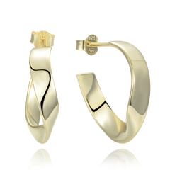 MINET Pozłacane srebrne zakrzywione kolczyki