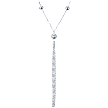 MINET Naszyjnik srebrny z łańcuszkami i kulkami