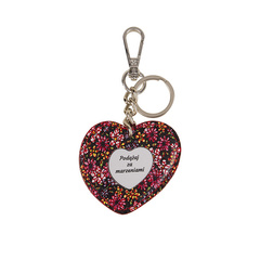 Skórzany brelok serce do kluczy grawer personalizowany ze skóry E24s82