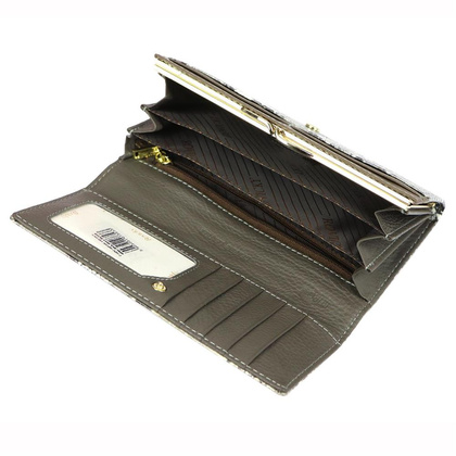 Portfel damski skórzany PELLUCCI 8801-SNR RFID Srebrny