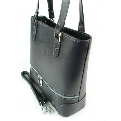 Porządna,praktyczna włoska torebka na ramię a4 szara - grafit V335G