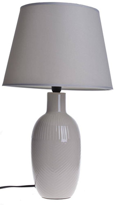 Lampa ceramiczna beżowa prążkowana