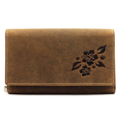 Portfel damski skórzany BLOMST GM196 Zielony