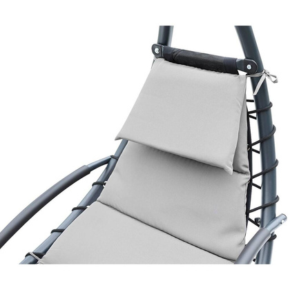 Huśtawka fotel wiszący bujany z parasolem Lizbona jasno szara