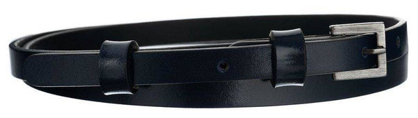 Wąski, skórzany pasek damski ze sprzączką, do sukienki