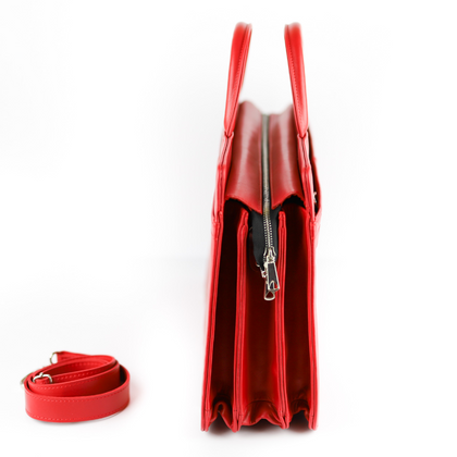 536 Teczka damska 3-komorowa - czerwona KEMER