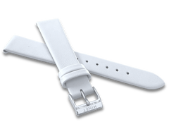 MINET Biały skórzany pasek ze srebrną klamrą - 14