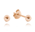 MINET Rose gold kolczyki srebrne KULKI MAŁE 3 mm