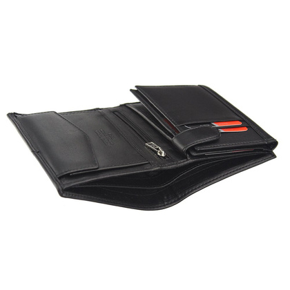 Portfel męski skórzany PIERRE CARDIN TILAK37 326 RFID Czarno Niebieski