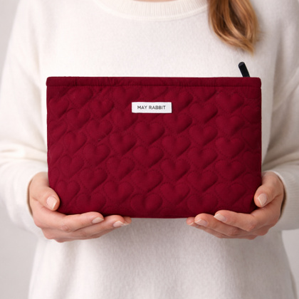 Kosmetyczka jednokomorowa pikowana serca 25 x 5 x18 cm KS120BOR