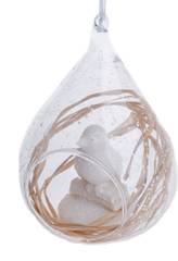 Bombka szklana z ptaszkiem w środku