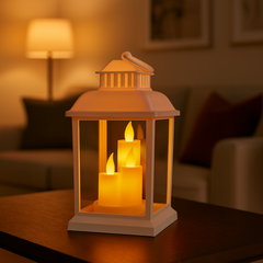 Lampion dekoracyjny LED z imitacją świec 12 x 23 cm - LAMP54WZ4