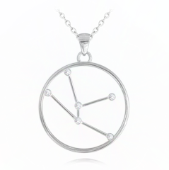 MINET Srebrny naszyjnik Stars Zodiac BYK Czech Crystal