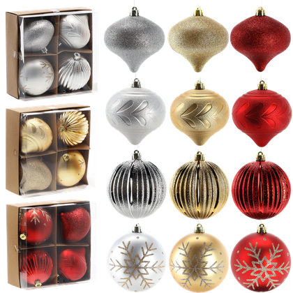 Bombki na choinkę 10cm kpl 4szt CZERWONE