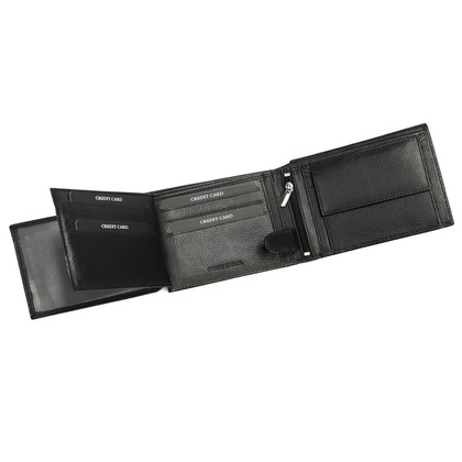 Męski duży portfel skórzany, poziomy