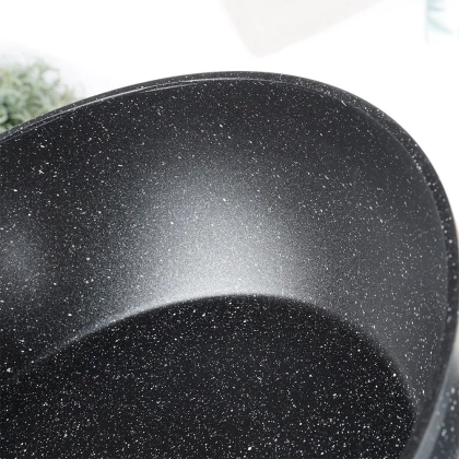 Patelnia granitowa ze szklaną pokrywką BLACK&WOOD 28 cm, 3,5 l