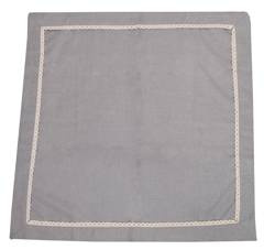 Obrus szary z koronką 140x320cm