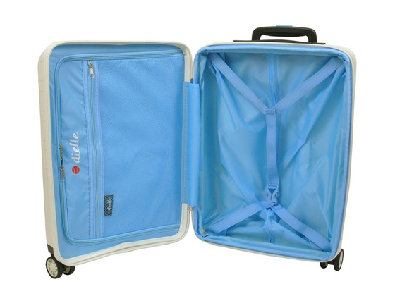 Walizka DIELLE 100 4k 55cm kabinowa biała PP z poszerzeniem